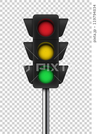 street traffic light isolated on transparent background. Vector illustration 119794834