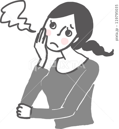 ため息をつく女性。 119795035
