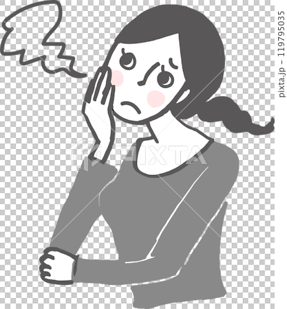 ため息をつく女性。 119795035