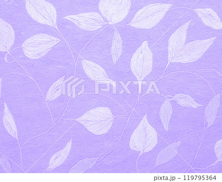 和紙のテクスチャのイメージ素材 葉っぱ模様 紫色 和紙のテクスチャのイメージ素材 葉っぱ模様 紫色 119795364