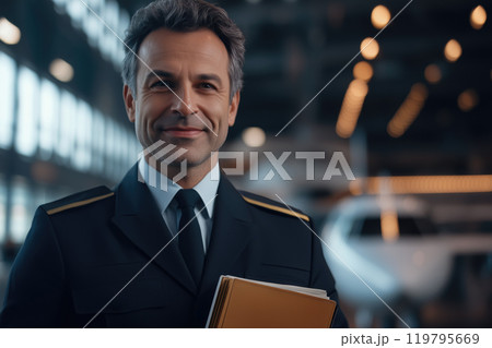 Portrait of confident pilot looking at camera 119795669