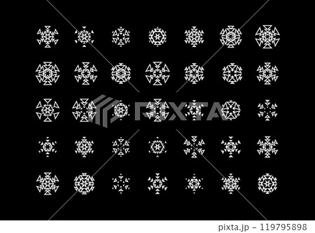 Set of cute snowflake icons on isolated background New Year ornament Symbols for mobile apps and website design. Flat snowflake icons, silhouette. Set of cute snowflake icons on isolated background New Year ornament Symbols for mobile apps and website design. Flat snowflake icons, silhouette. 119795898