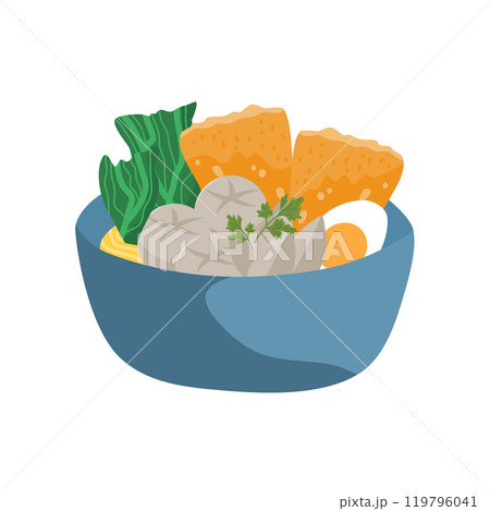 a bowl of beef balls illustration a bowl of beef balls illustration 119796041