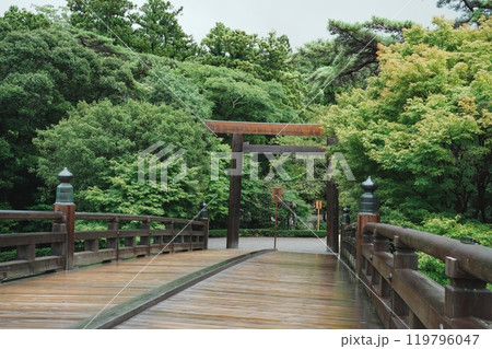 伊勢神宮 内宮 宇治橋の鳥居 伊勢神宮 内宮 宇治橋の鳥居 119796047