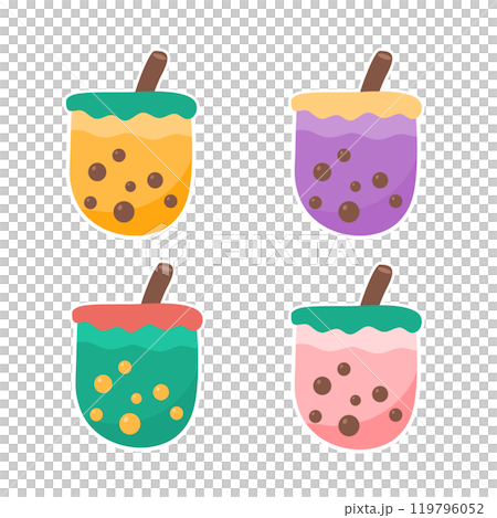 Bubble tea, boba or pearl milk tea 119796052