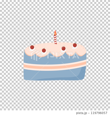 Homemade birthday cake with candles 119796057