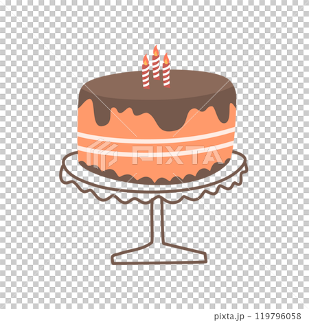 Illuminated candles on birthday cake 119796058