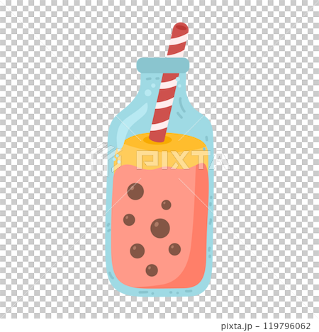 Taiwan ice milk chocolate or coffee with boba tapioca pearls 119796062