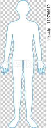 男性　線画　全身 119796619