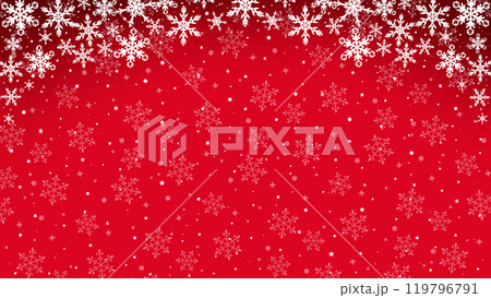 クリスマスフレーム背景　雪の結晶　16:9 119796791