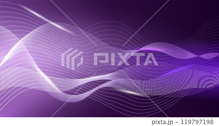 The image showcases flowing lines in a dynamic pattern, set against a purple background, representing modern abstract concepts. Vector illustration 119797198