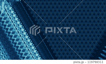 Textured blue surface with intricate mosaic digital design modern art illustration abstract background. 119798311