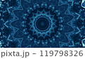 Geometric mandala blue lotus pattern intricate contemporary kaleidoscope design art illustration abstract background. 119798326