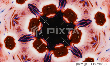Kaleidoscopic pattern abstract fractal design in vibrant red purple colors floral paint ornament art illustration background. Kaleidoscopic pattern abstract fractal design in vibrant red purple colors floral paint ornament art illustration background. 119798329