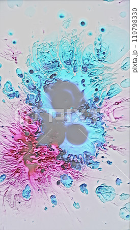 Paint splatter blue pink color mix paint drop splash acid fluid droplets art illustration abstract background. 119798330
