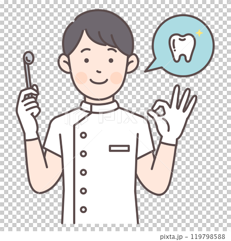 Dentist making an OK pose Dentist making an OK pose 119798588