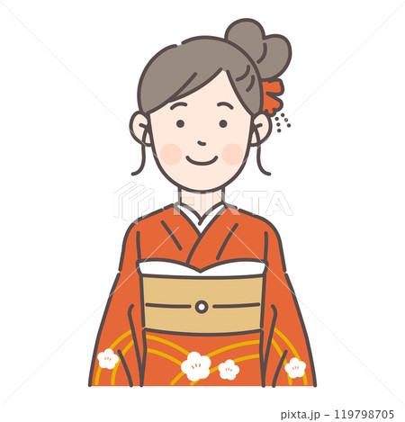 笑顔の振袖の女性 笑顔の振袖の女性 119798705