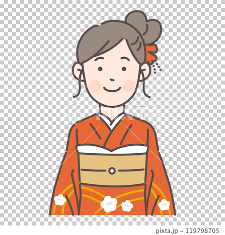 笑顔の振袖の女性 笑顔の振袖の女性 119798705