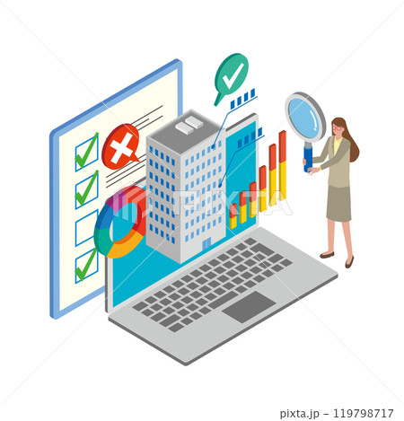 企業を分析する女性 119798717