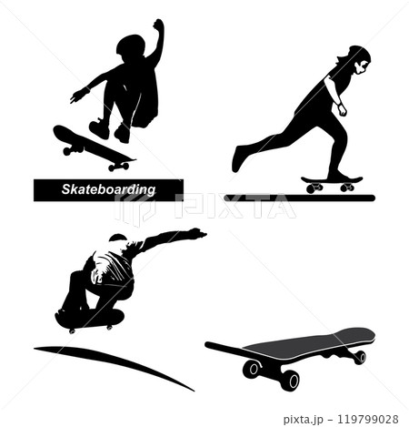 Skateboard sport icon Skateboard sport icon 119799028