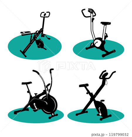 Spinning bike icon Spinning bike icon 119799032