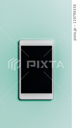 Tablet with blank screen mockup on color minimalistic background, copy space Tablet with blank screen mockup on color minimalistic background, copy space 119799338