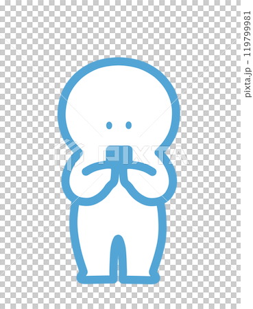 スマホをいじる人型シルエット スマホをいじる人型シルエット 119799981