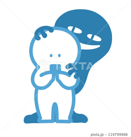 スマホをいじる人とその後ろに忍び寄る影 119799986