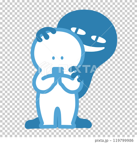 スマホをいじる人とその後ろに忍び寄る影 119799986