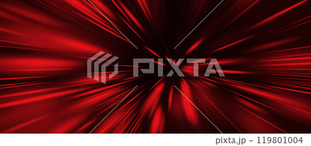 Abstract red light speed zoom on black background technology vector 119801004