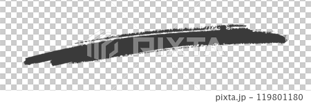 粗糙的手繪黑線略微向右上升 — 用畫筆繪製線條的簡單設計素材 119801180