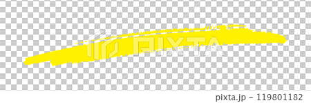 粗糙的手繪黃色線條稍微向右上升 — 用畫筆繪製線條的簡單設計材料 粗糙的手繪黃色線條稍微向右上升 — 用畫筆繪製線條的簡單設計材料 119801182