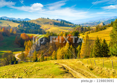 Mountain landscape in the Pieniny National Park at the foot of the Tatra Mountains Mountain landscape in the Pieniny National Park at the foot of the Tatra Mountains 119803691