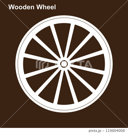 Wooden wheel icon 119804008