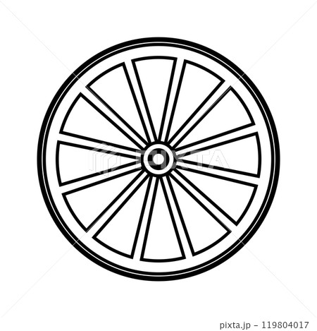 Wooden wheel icon 119804017