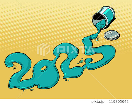 Coming New Year and Christmas 2025. Numbers 2025 from paint. Marketing campaign for the next year, specialized event. 119805042