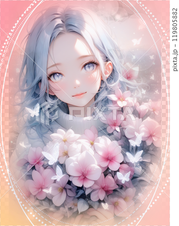 花束を持つ少女 119805882