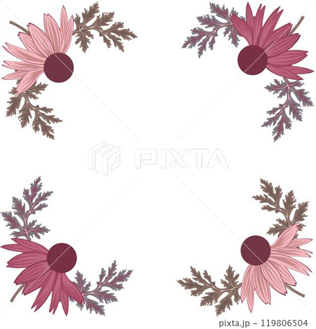 Seamless floral vector pattern for greeting cards and textile. Illustration of a floral composition with daisies in William Morris style 119806504
