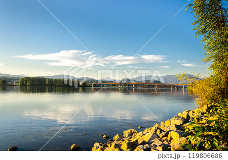 Mission bridge over the Fraser River at Mission, BC, Canada Mission bridge over the Fraser River at Mission, BC, Canada 119806686