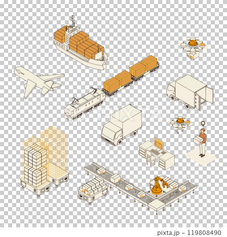 物流のイラスト 物流のイラスト 119808490