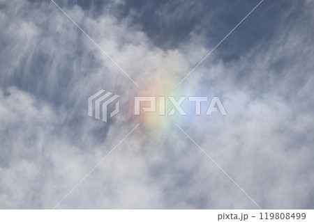 雲の上にかかる虹色現象~幻日 雲の上にかかる虹色現象~幻日 119808499