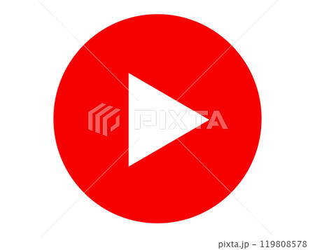 動画再生ボタン（アイコン・赤） 119808578