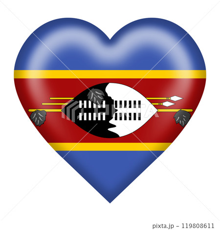 An Eswatini Swaziland flag heart button 119808611