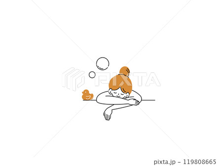 お風呂でリラックスする女性 お風呂でリラックスする女性 119808665