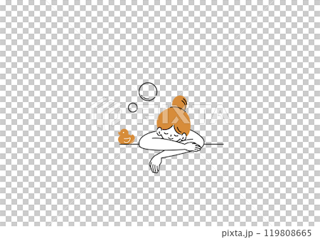 お風呂でリラックスする女性 お風呂でリラックスする女性 119808665