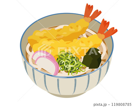 海老天うどんのベクターイラスト 海老天うどんのベクターイラスト 119808785
