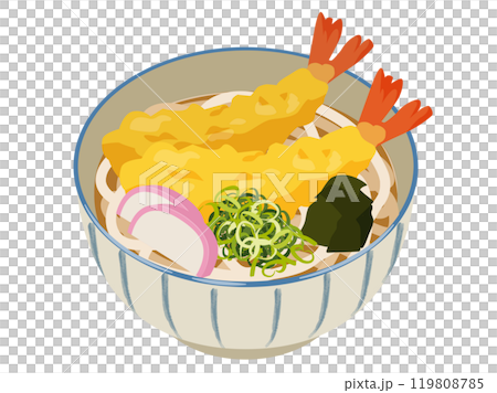 海老天うどんのベクターイラスト 海老天うどんのベクターイラスト 119808785