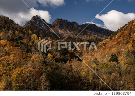 定山渓の紅葉 119808794