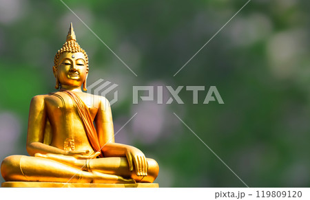 Budha golden you from nature stone ancient ancient times cliping part 119809120