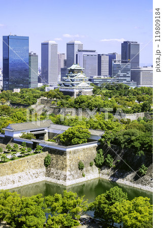 大阪城天守閣と立ち並ぶ高層ビル群(大阪府大阪市) 大阪城天守閣と立ち並ぶ高層ビル群(大阪府大阪市) 119809184